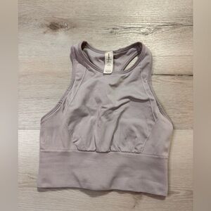 Lululemon Longline Lavender High Neck Sports Bra, size 4